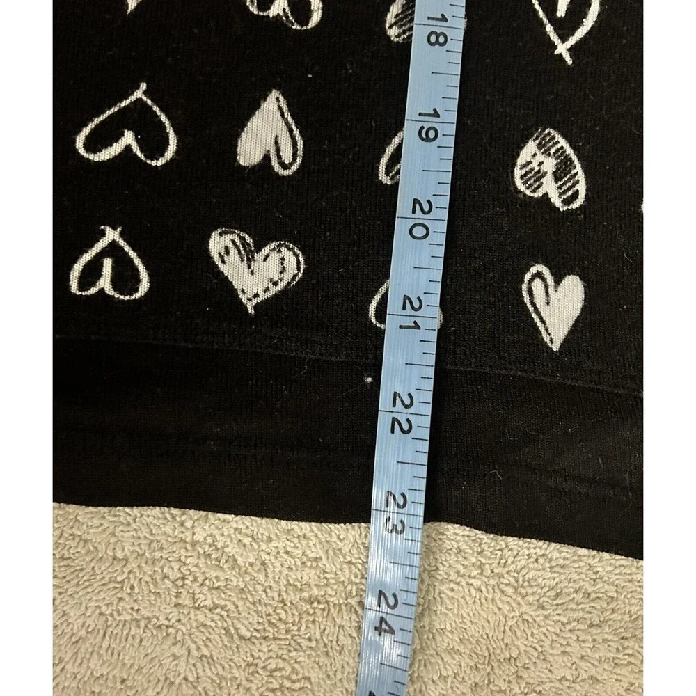 Cuddi Duds Women's Small Black and white Hearts Lounging set polyester Spandex